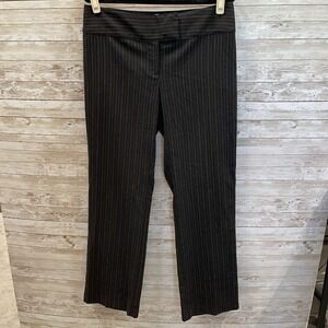 Cabi Womens 10 Pants #634 Trouser Black Pinstripe Wide Leg Business Professional